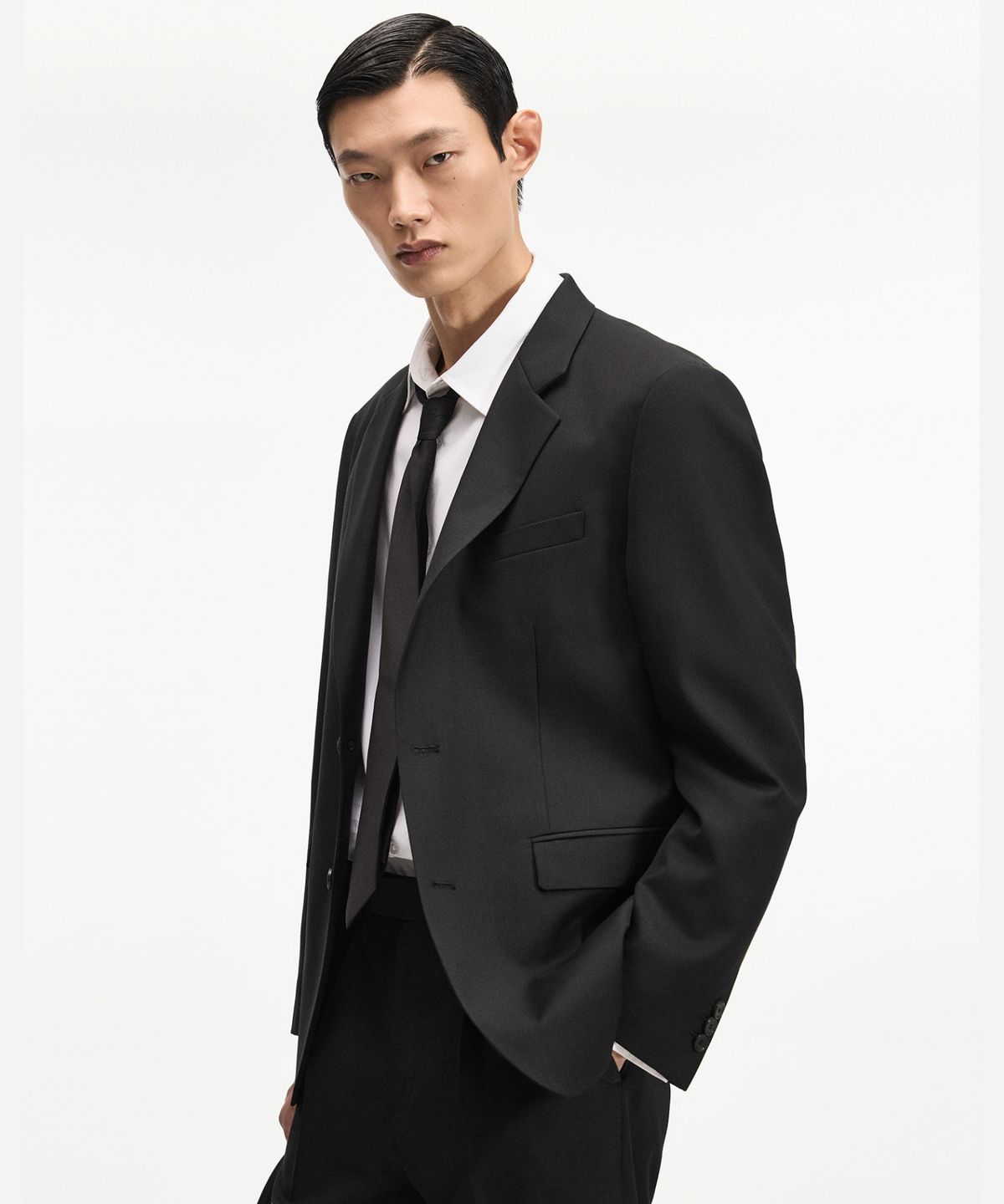 티엔지티(TNGT) Wool Blend Comfort Set-Up Jacket (Black) TNJA6F100BK