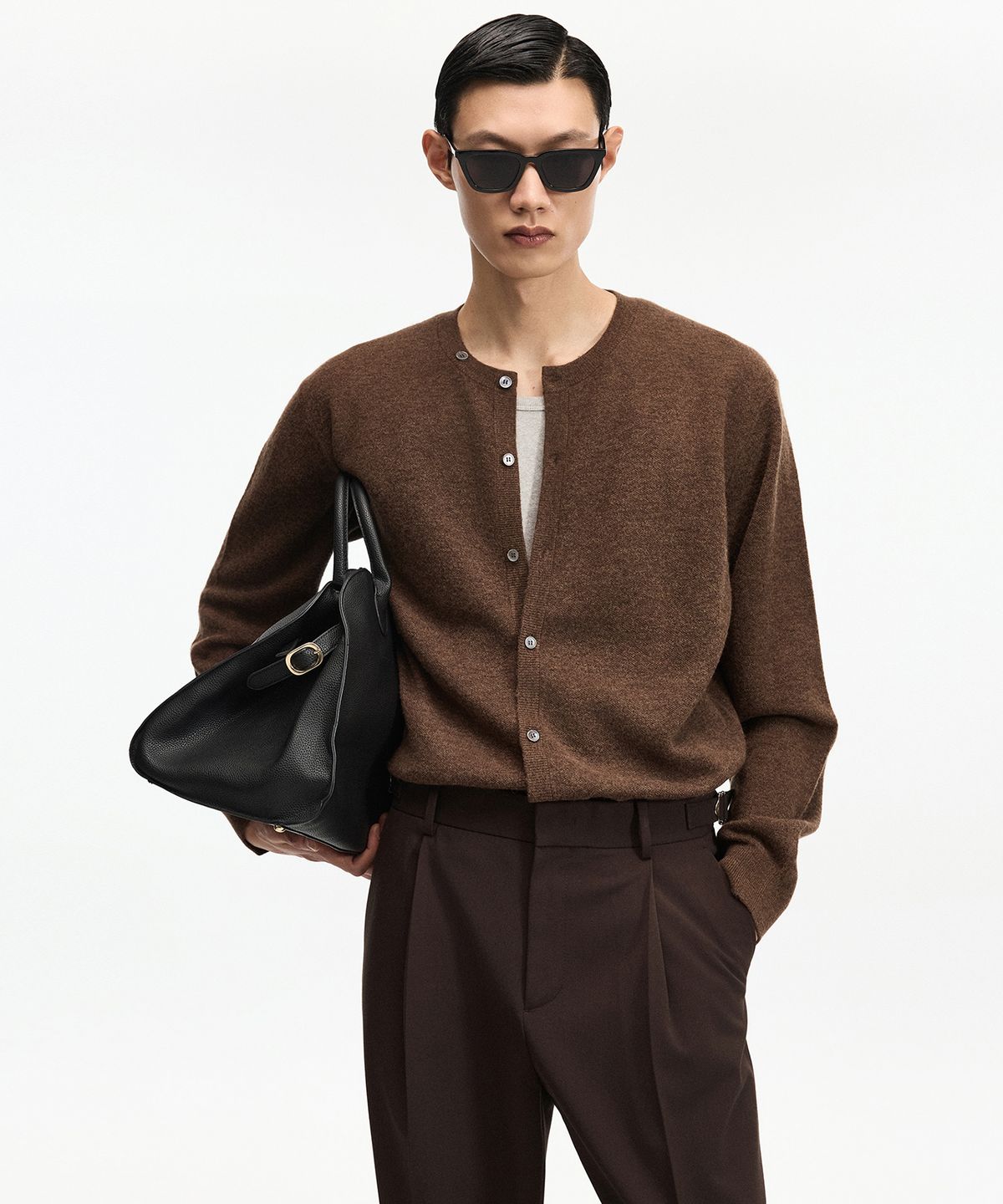 티엔지티(TNGT) Alpaca Round Cardigan (Brown) TNSW6F100W2