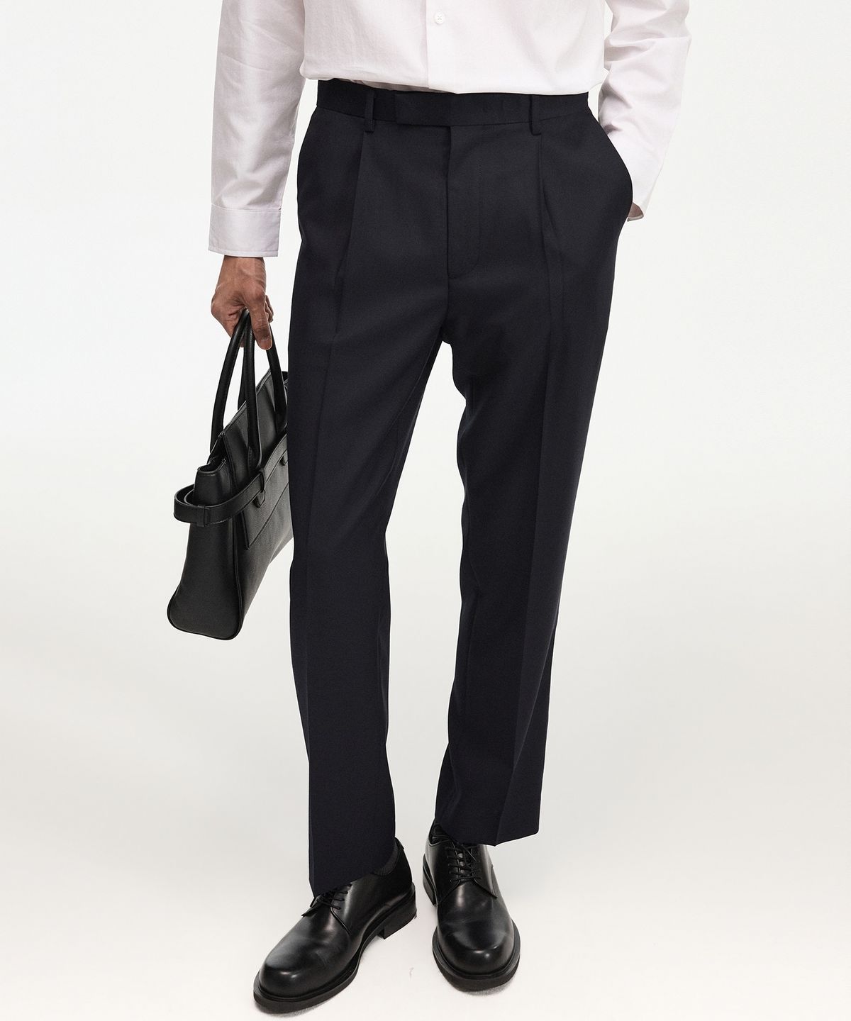 티엔지티(TNGT) Wool Blend Comfort Tapered-Fit Pants (Dark Navy) TNPA6F100N2