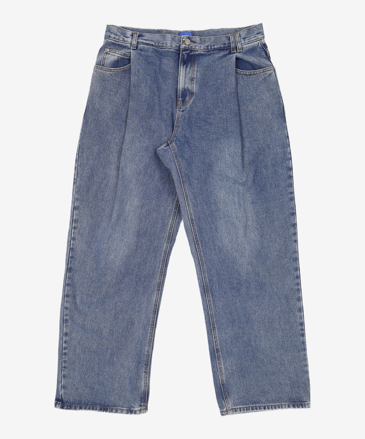 데케트(DECET) Deep Pleats Wide Jeans DCPT030Blue 34