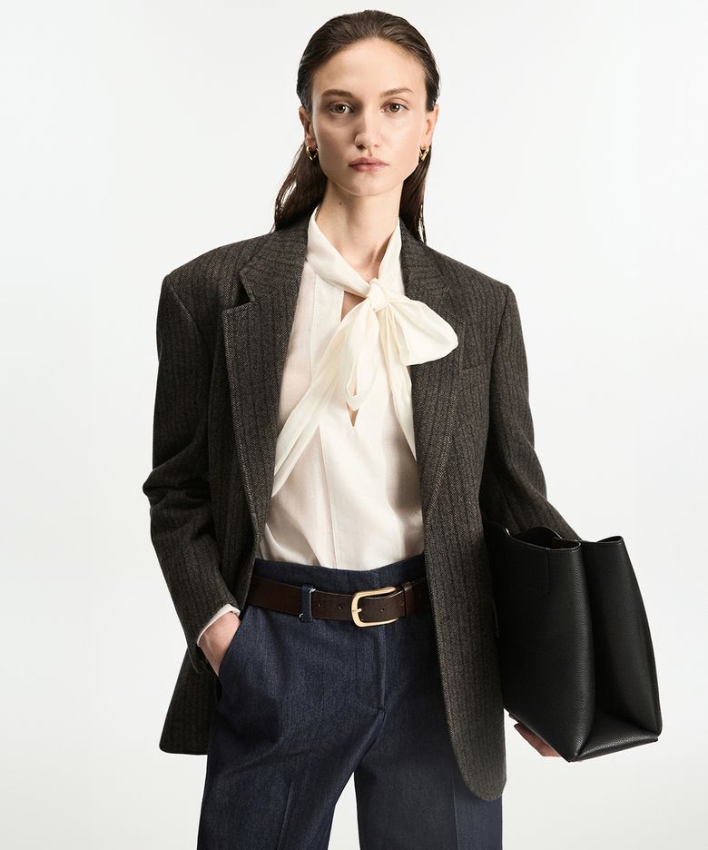 W Redford Wool Herringbone Jacket (Grey) TNJA6F104G2