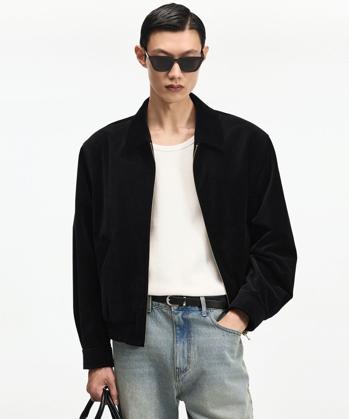 티엔지티(TNGT) Velvet Blouson Jumper (Black) TNJU6F104BK