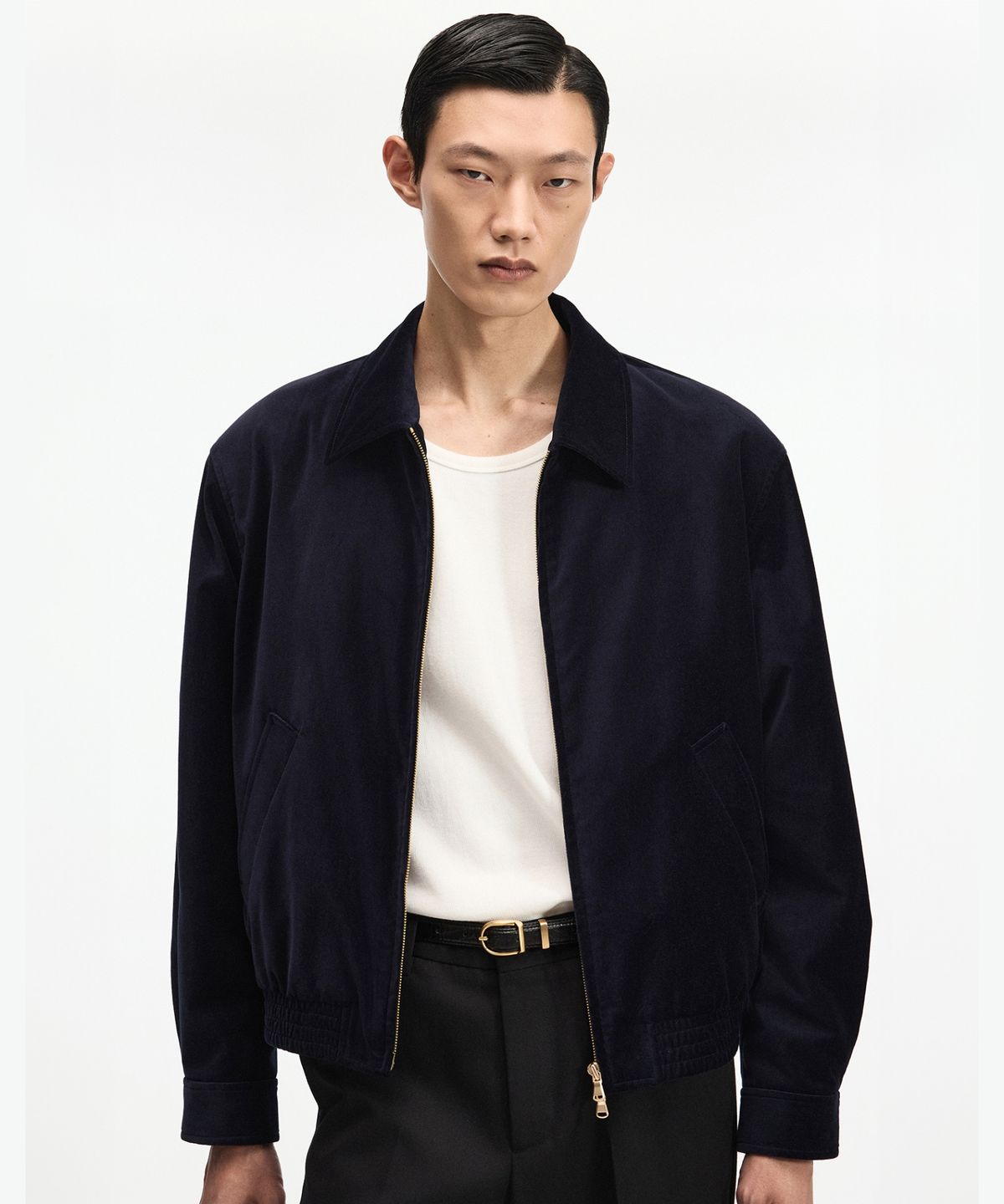 티엔지티(TNGT) Velvet Blouson Jumper (Navy) TNJU6F104N2
