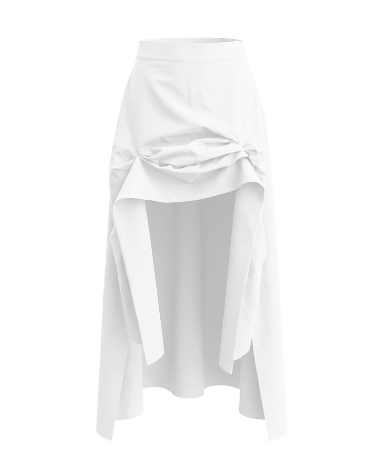 MULLET TUCK SKIRT . WHITE