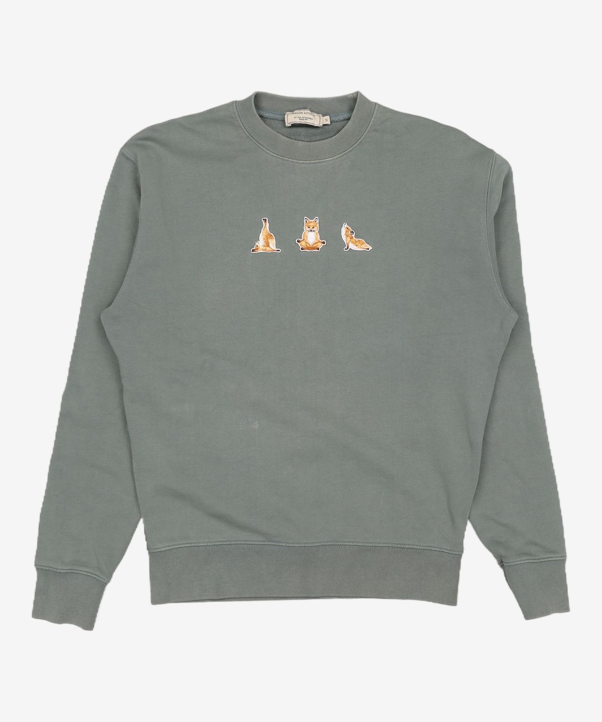 메종 키츠네(MAISON KITSUNE) 요가 폭스 패치 크루넥 블루그린 / EU00329KM0001-BLGN XS