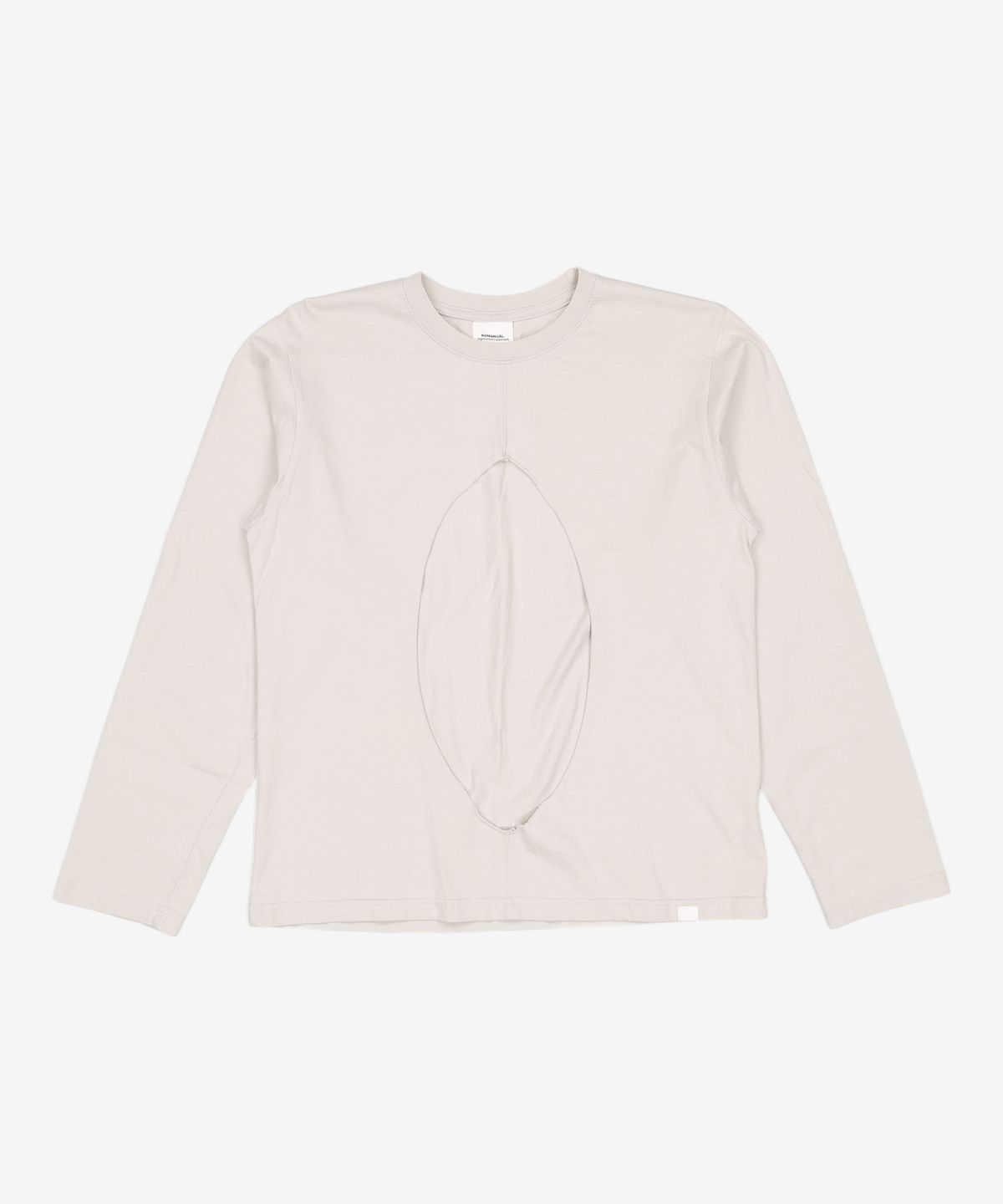노매뉴얼(NOMANUAL) PERFORATED LONG SLEEVE TEE - SAGE GRAY M