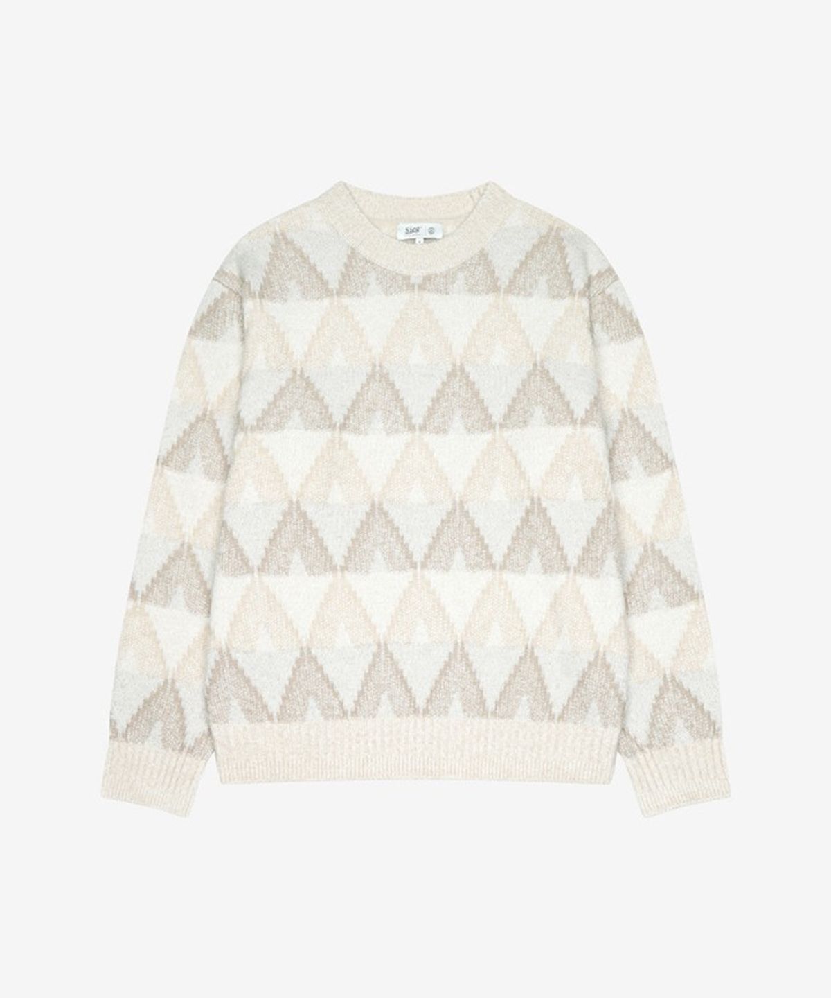 지이크(SIEG) 아가일 변형 조직 풀오버 아이보리프린트 (PJUCX8042)