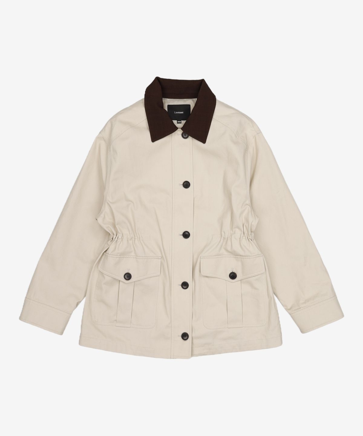 룩캐스트(LOOKAST) 브린 카라 사파리 자켓_에시 베이지 / BRYNN COLLAR SAFARI JACKET_ASH BEIGE ONE