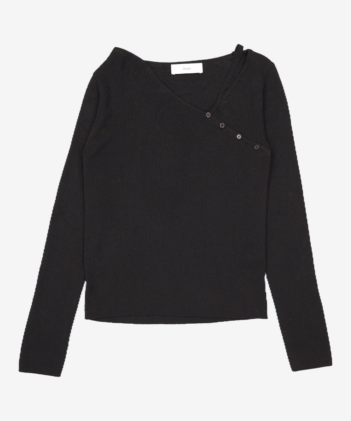 던스트(DUNST) RIBBED CUT OUT KNIT TOP BLACK_UDSW4A211BK S