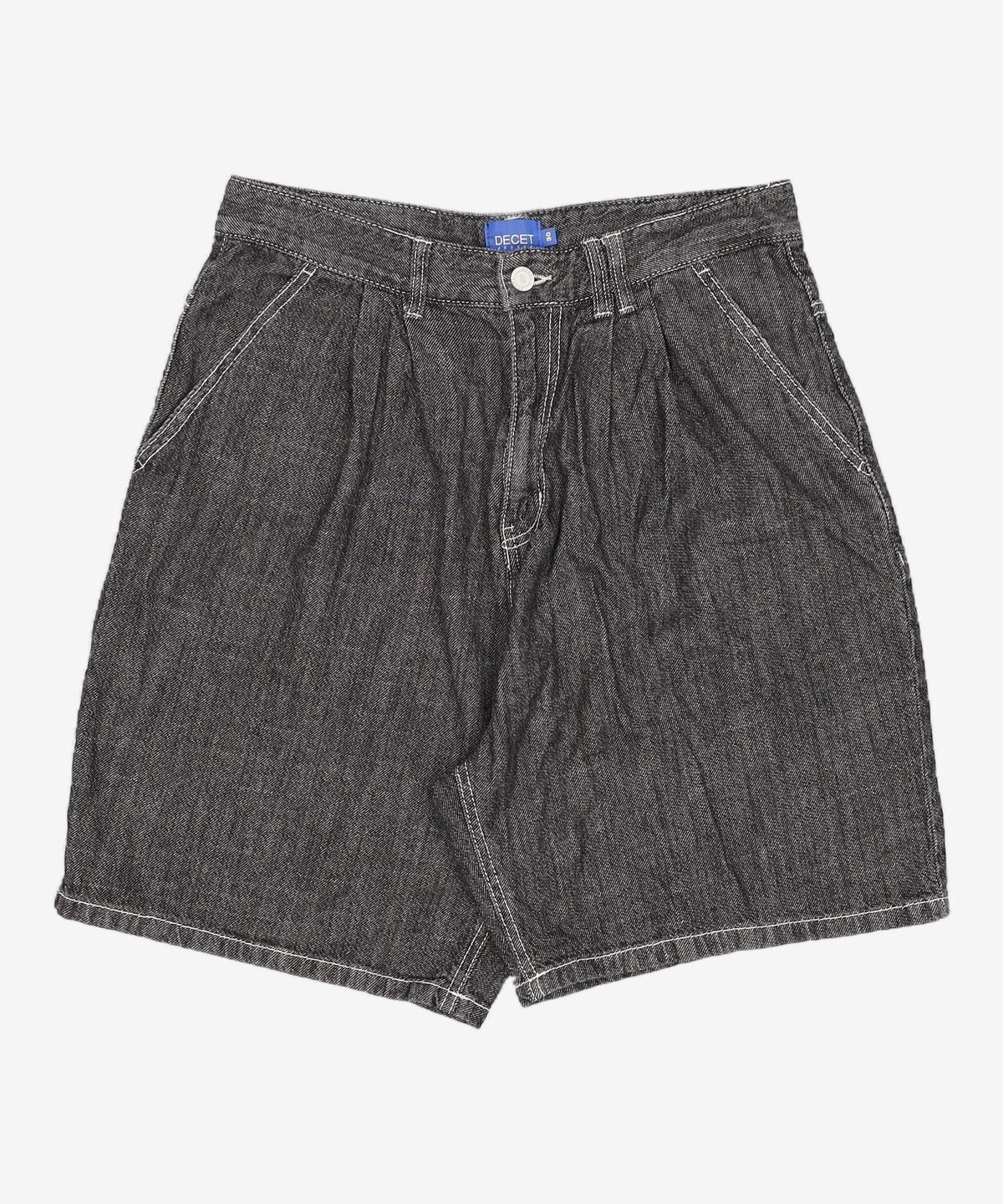 데케트(DECET) [썸머 린넨라이크]Linen Like 2Pleats Shorts DCPT006AshBlack 30