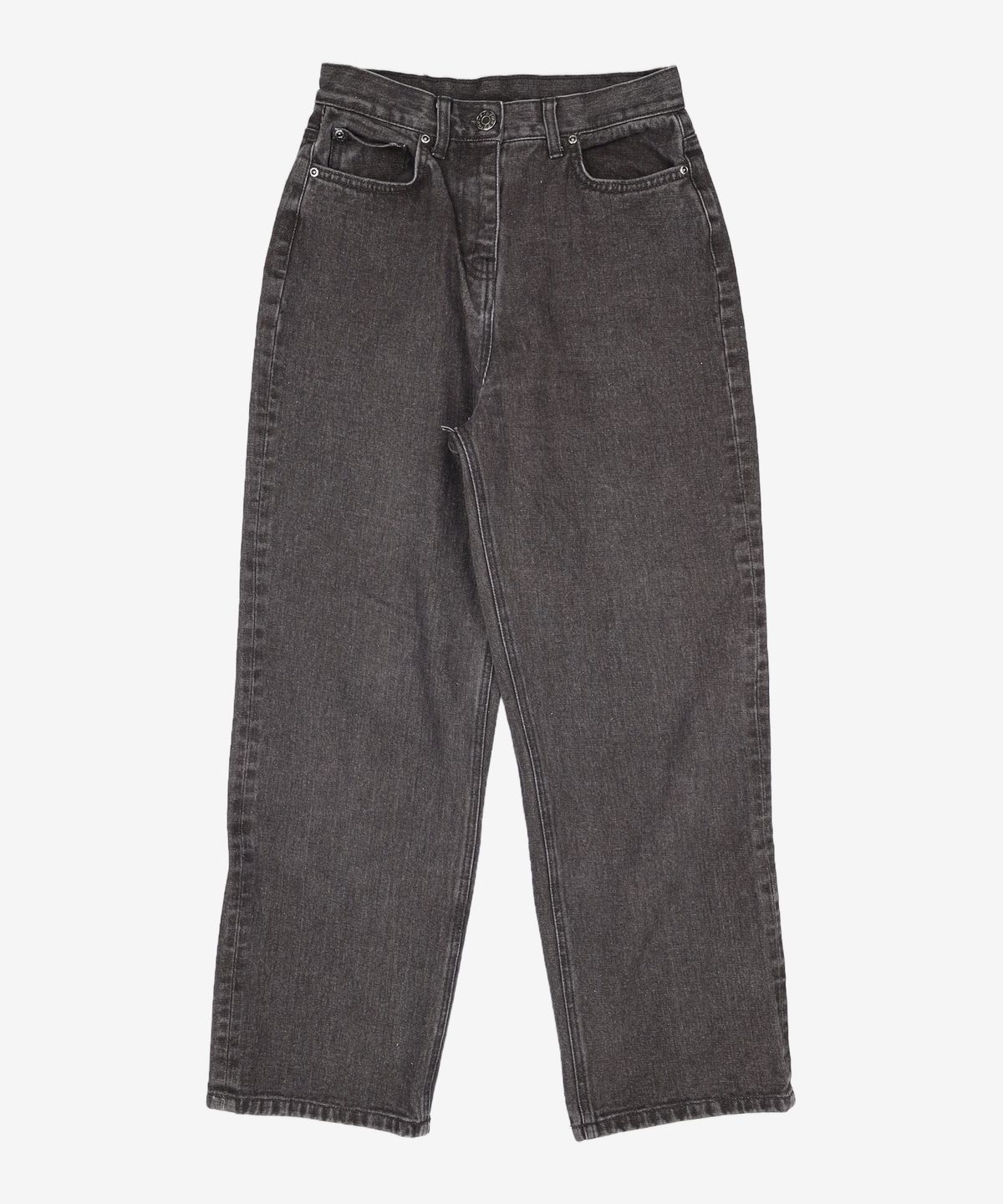 그루브라임(GROOVE RHYME) (W) DENIM WIDE PANTS (BLACK) [LRSFDDW718M] M