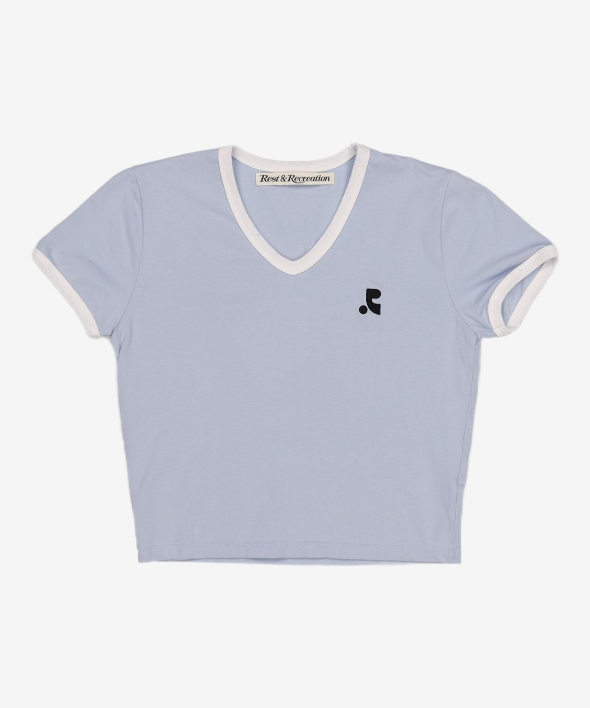 레스트앤레크레이션(REST&RECREATION) V-NECK RINGER T-SHIRT_SKY BLUE ONE SIZE