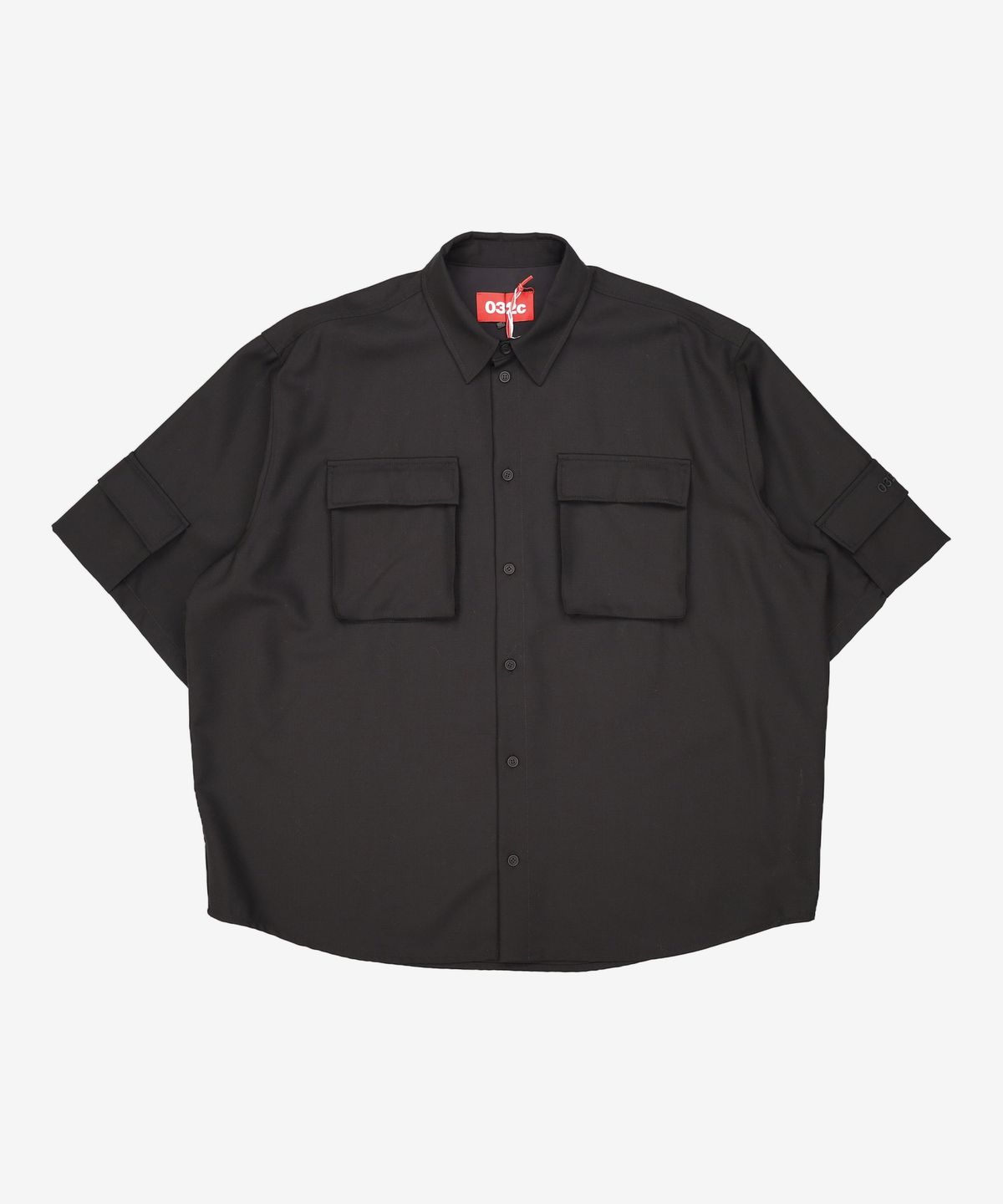 032씨(032C) (U) 테일러드 플랩 포켓 셔츠 블랙 TAILORED FLAP POCKET SHIRT BLACK XL