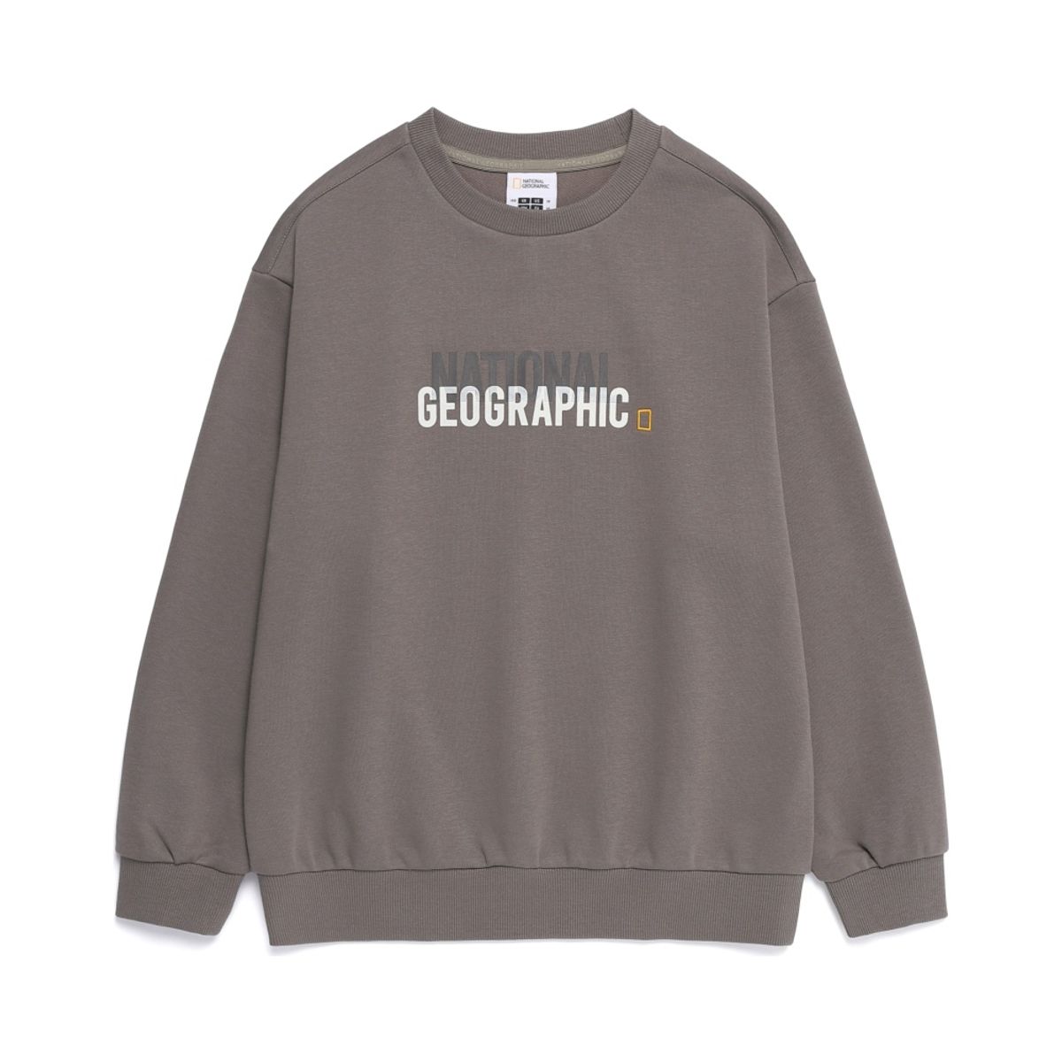 내셔널지오그래픽 키즈(NATIONAL GEOGRAPHIC KIDS) K263USW910 빅로고 맨투맨 BROWN KHAKI