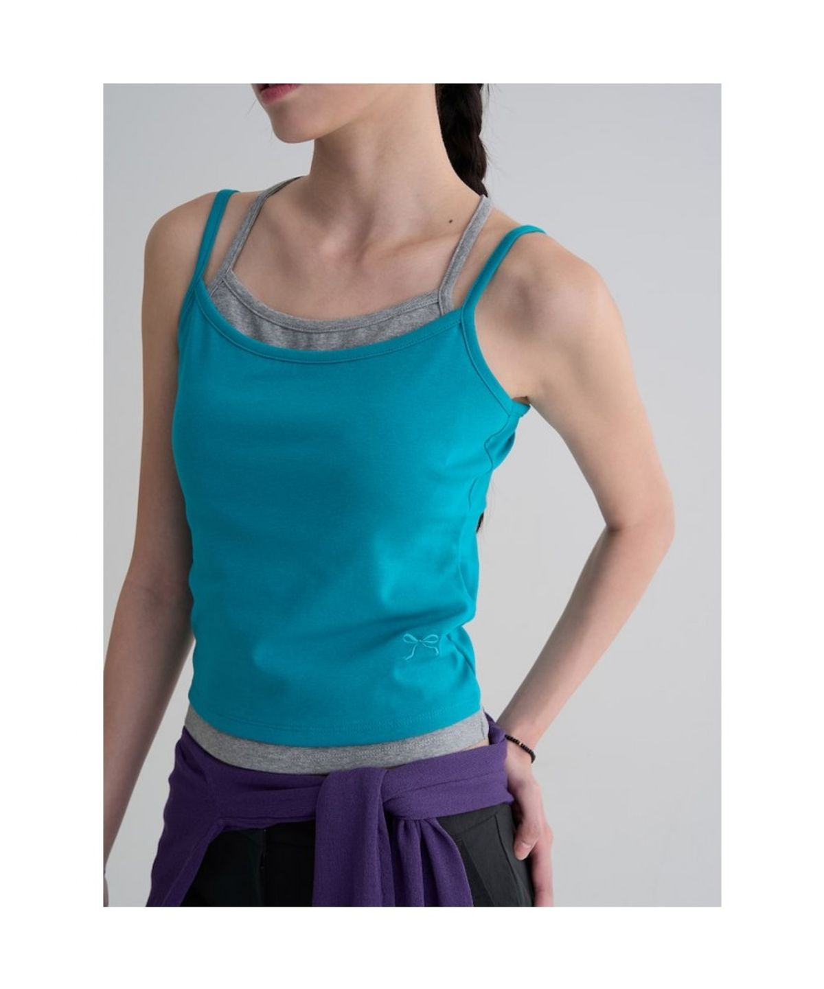 에잇세컨즈(8SECONDS) 슬리브리스 레이어드 티셔츠  그린