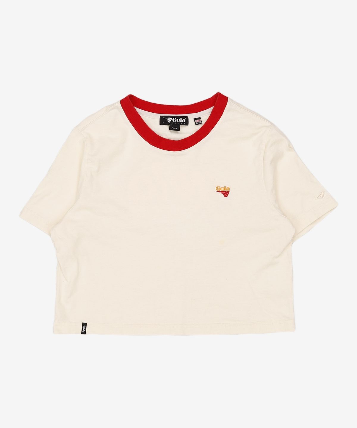 골라(GOLA) 링거 크롭 티셔츠 W RINGER CROP TS FREE