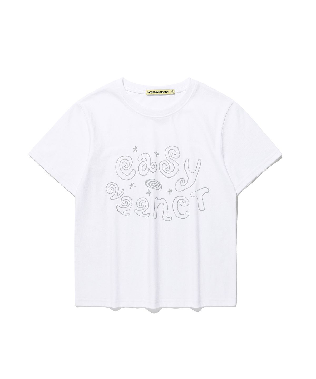 이지이지이지(EASYEASYEASY) Easy 222 Coil Logo Tee White(silver)