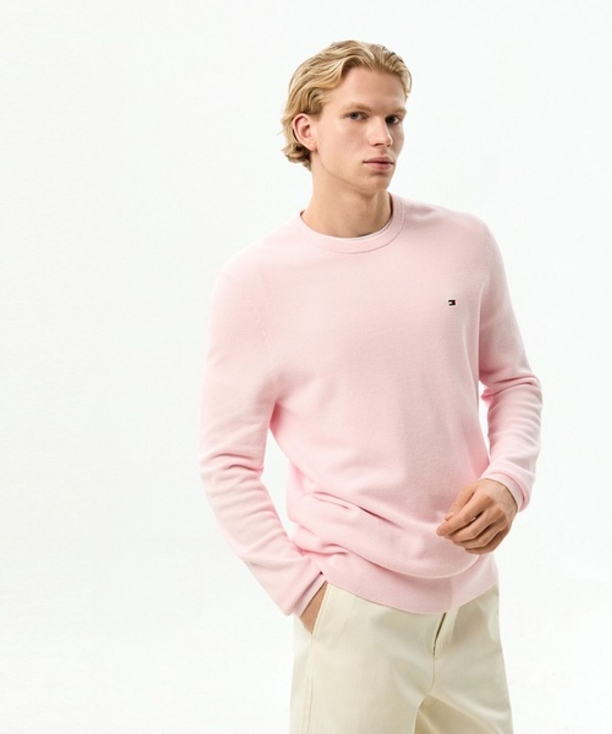 타미힐피거(TOMMY HILFIGER) 에센셜 스트럭처 크루넥 티셔츠 (T12G6KPO040MT1TPB)