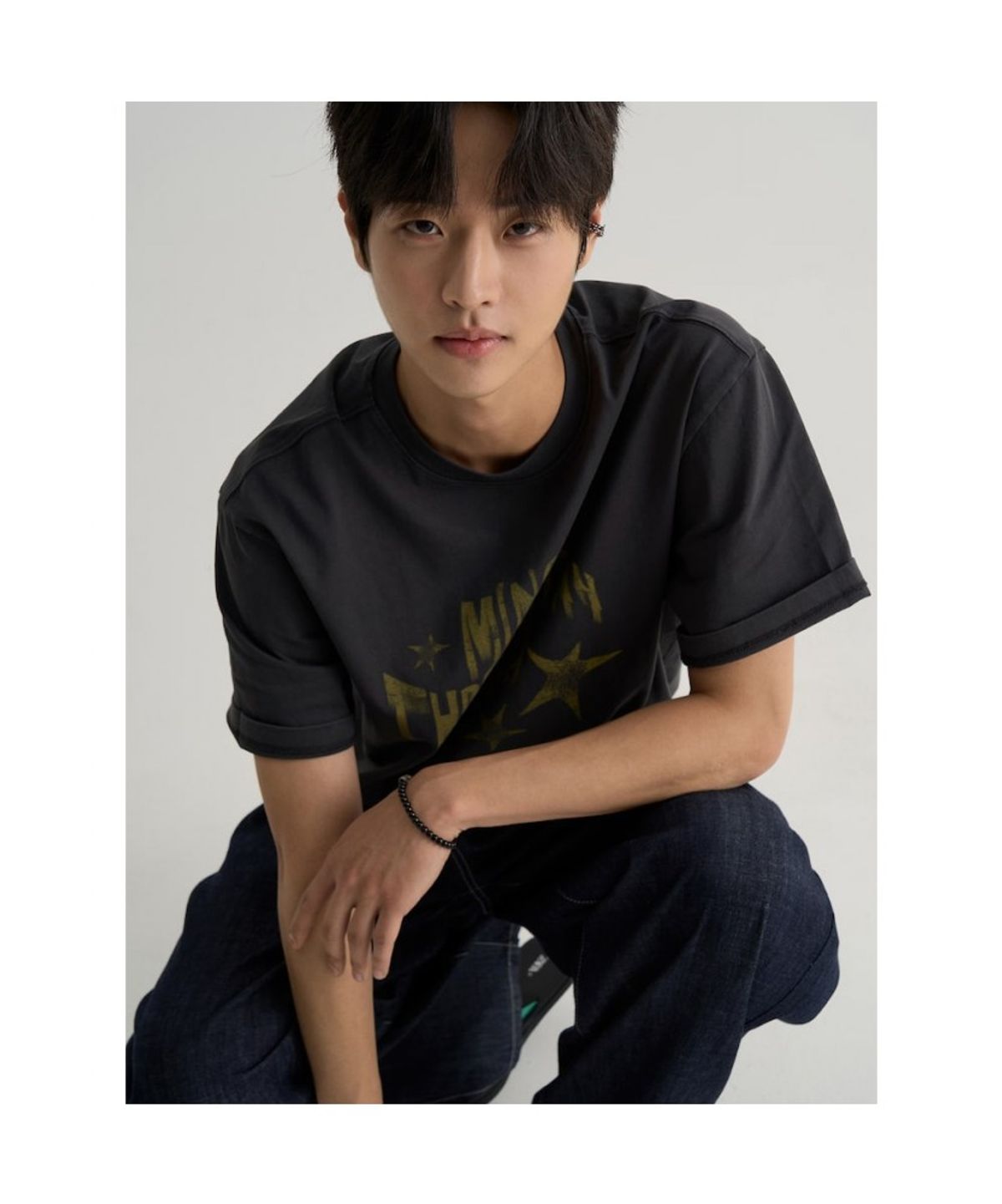 에잇세컨즈(8SECONDS) 가먼트다잉 그래피티 반소매티  애쉬