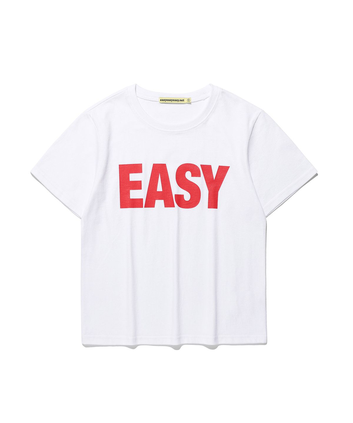이지이지이지(EASYEASYEASY) Easy Basic Logo Tee White(red)