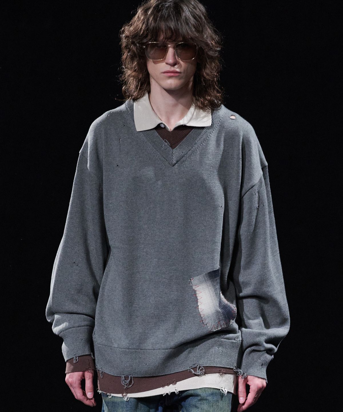 테이크이지(TAKEASY) [DMD] FRAME LD KNIT - Charcoal