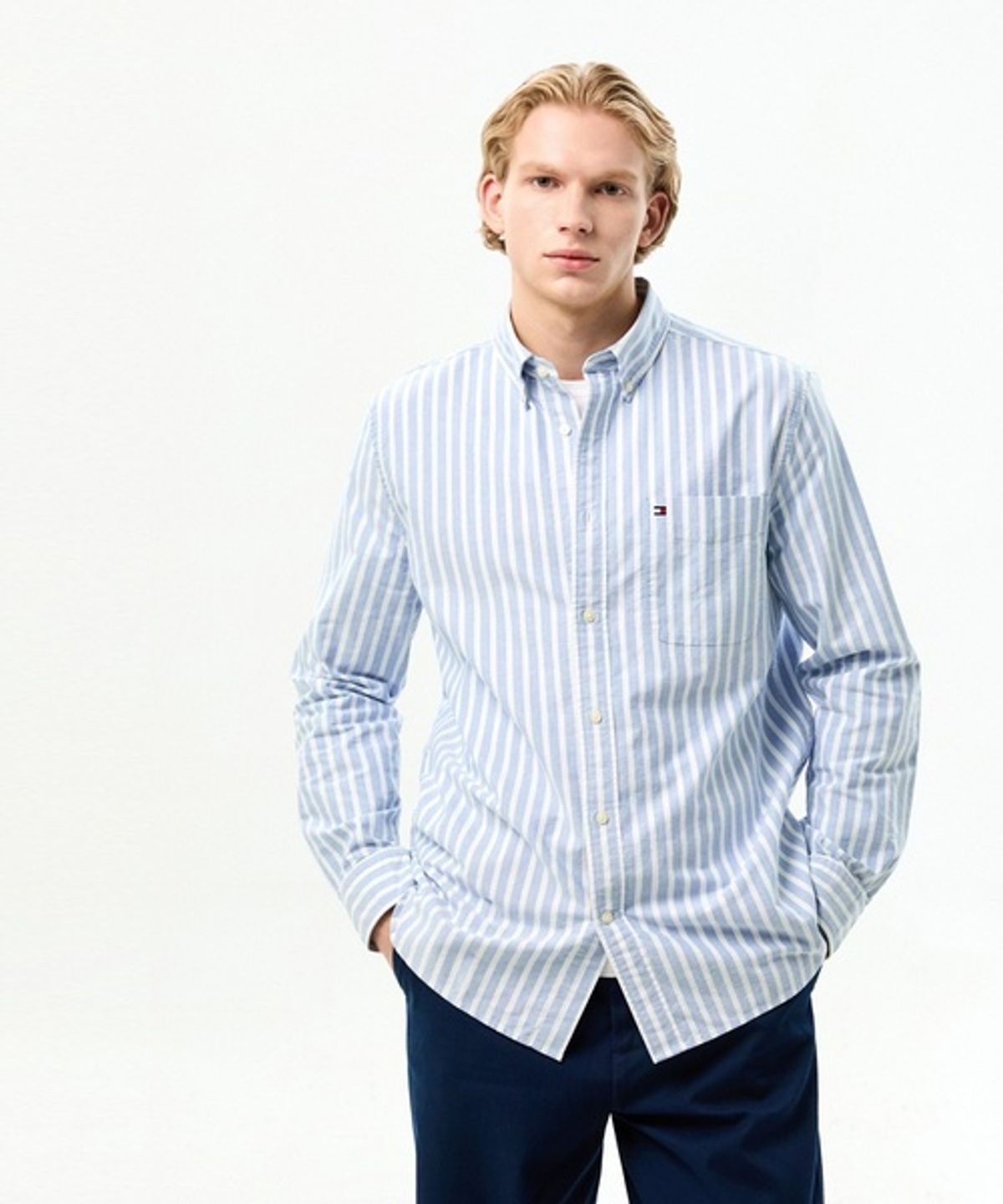 타미힐피거(TOMMY HILFIGER) [Regular fit] 헤리티지 옥스포드 시즈널 스트라이프 셔츠 (T12G6WSH410MT10A4)