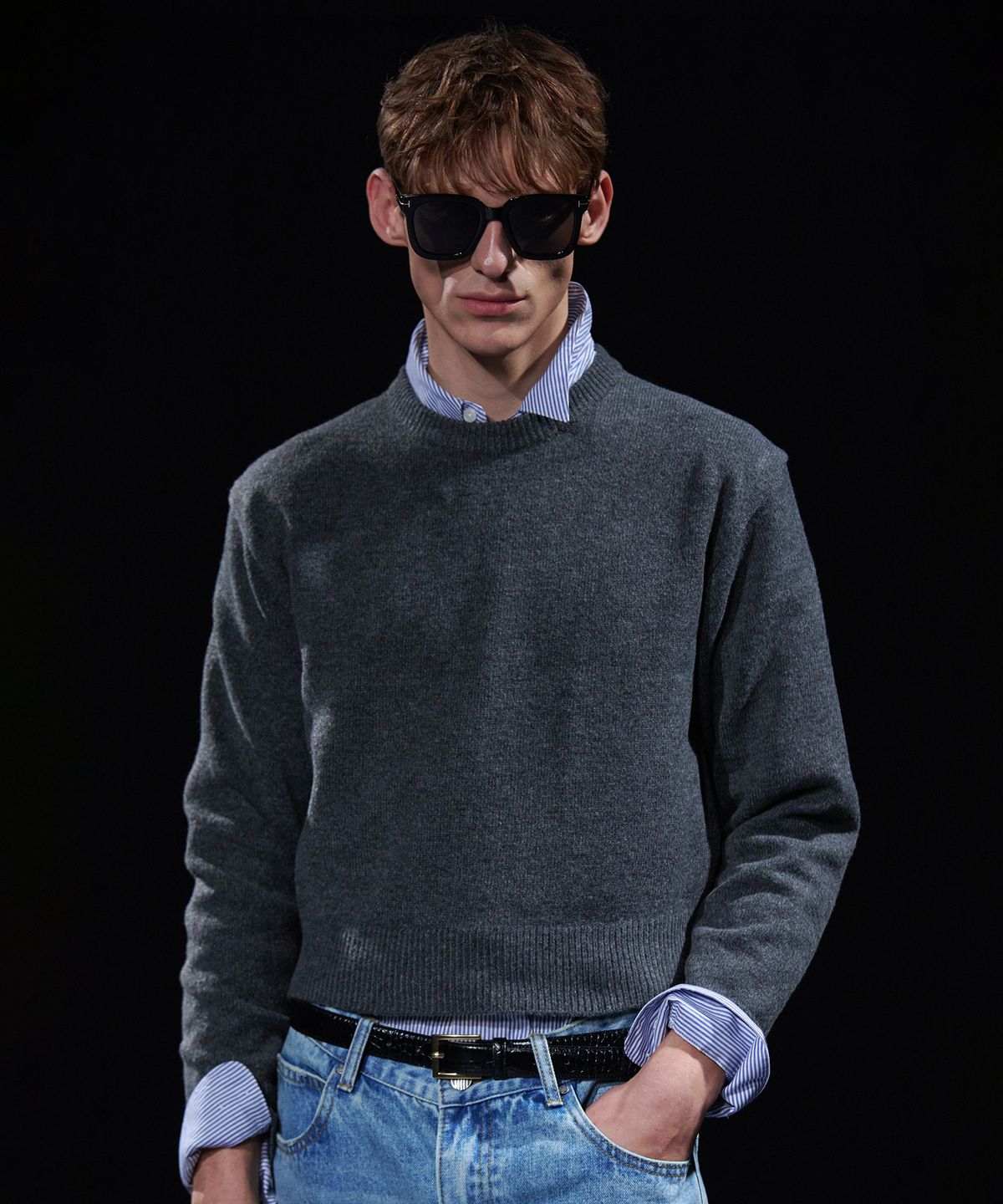 테이크이지(TAKEASY) [DMD] CORE MN KNIT - Charcoal
