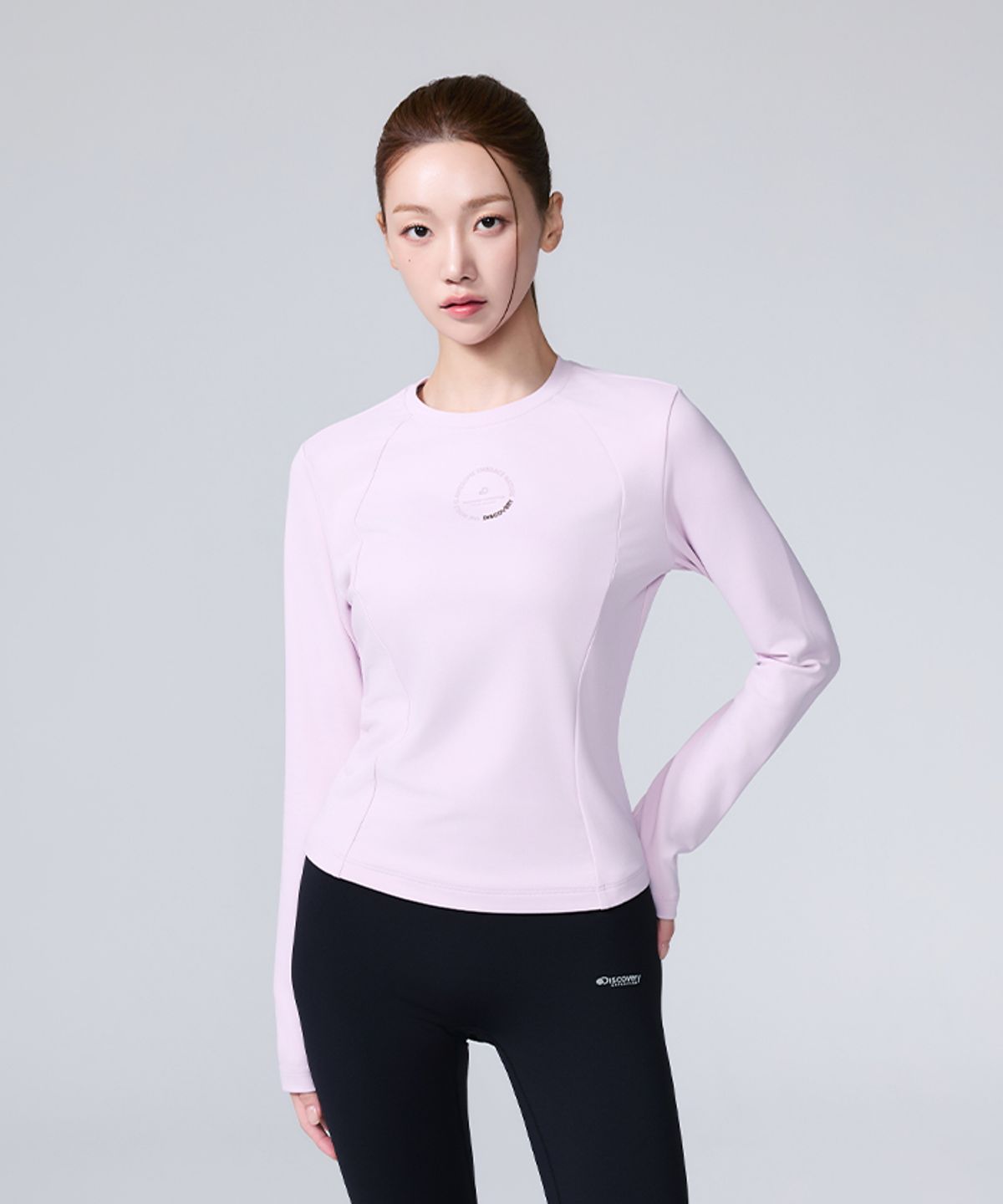 디스커버리 익스페디션(DISCOVERY EXPEDITION) 여성 세미크롭 기능성 긴팔티 (L.Pink)