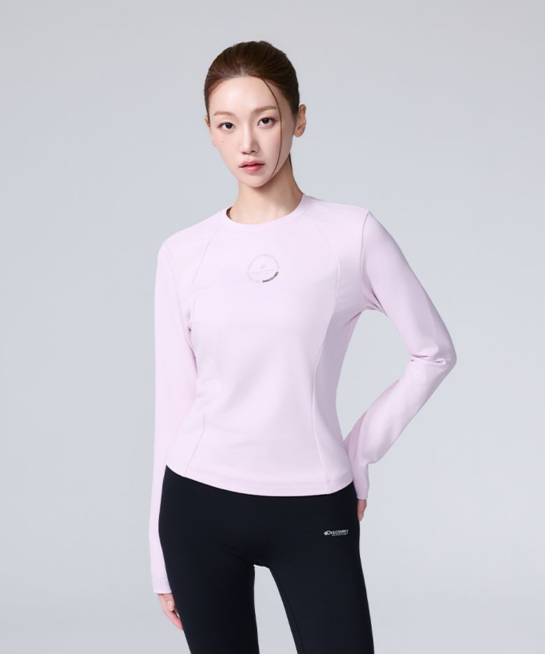 여성 세미크롭 기능성 긴팔티 (L.Pink)