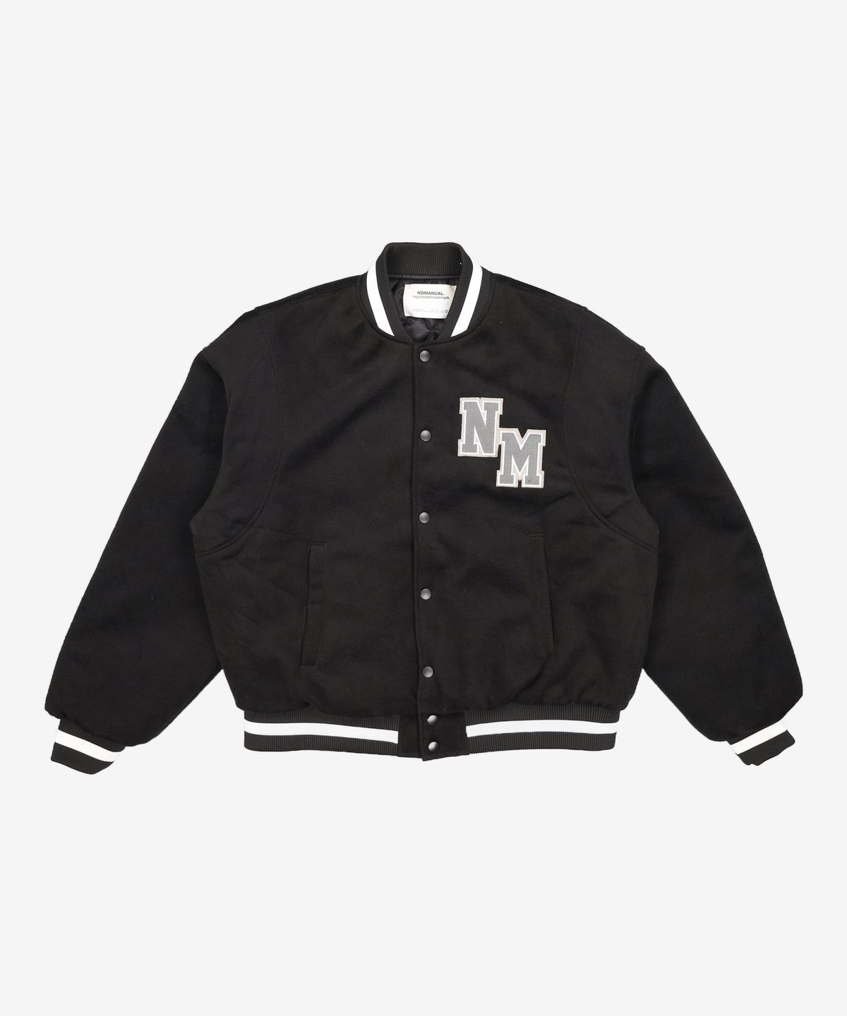 노매뉴얼(NOMANUAL) TAYLOR VARSITY JACKET - BLACK 100