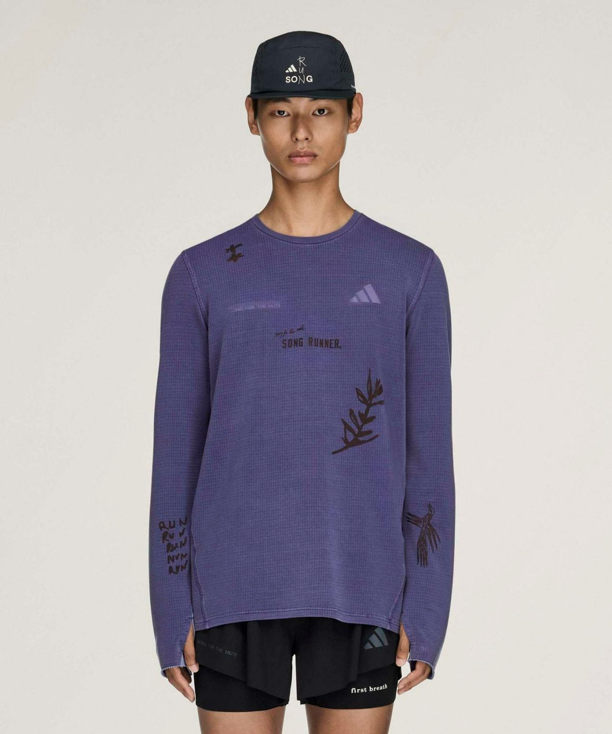 아디다스(ADIDAS) [SFTM 컬래버] 롱 슬리브 티셔츠 - 테크퍼플 / KS7177