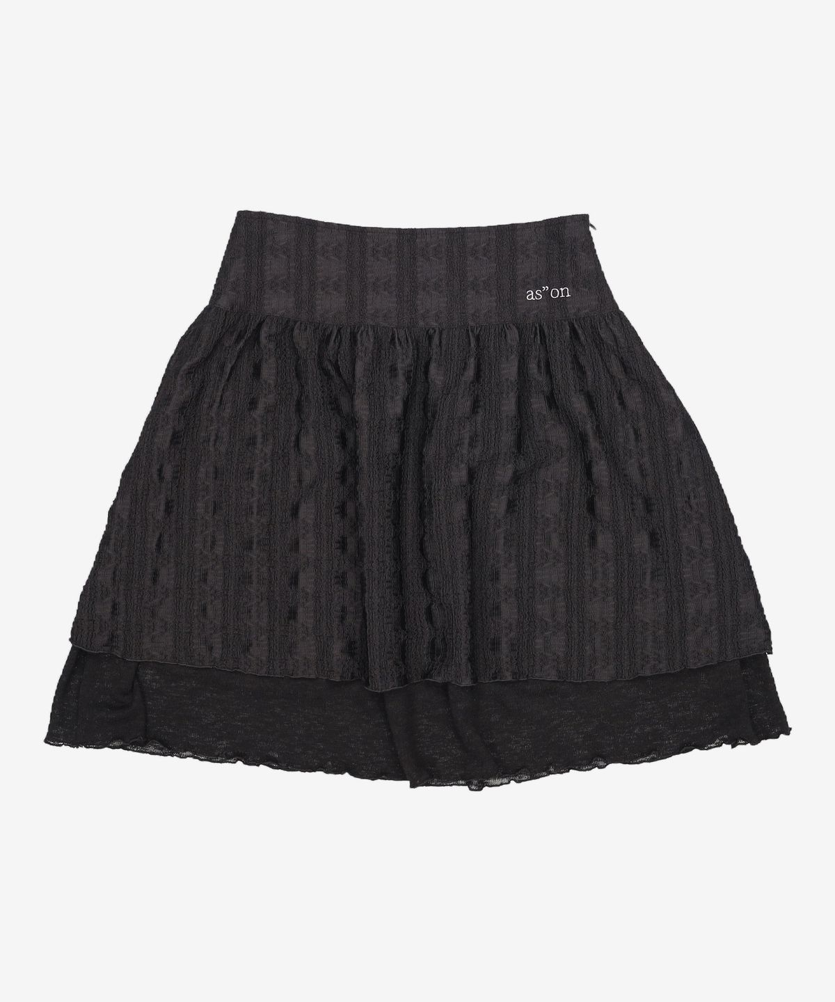 애즈온(ASON) LACY CHECK SKIRT / BLACK L
