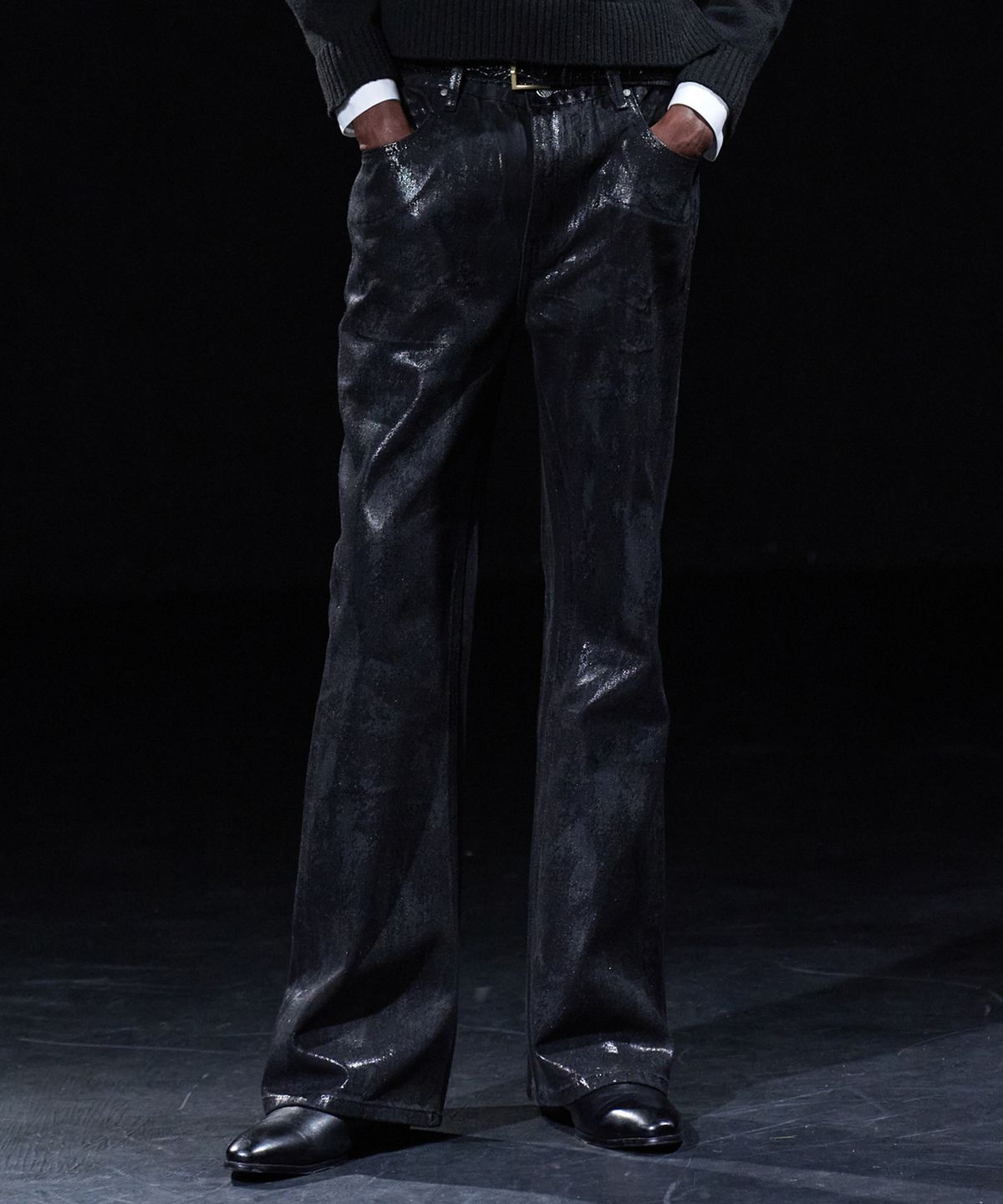 테이크이지(TAKEASY) [DMD] PORTA Flare Denim - Waxed Black