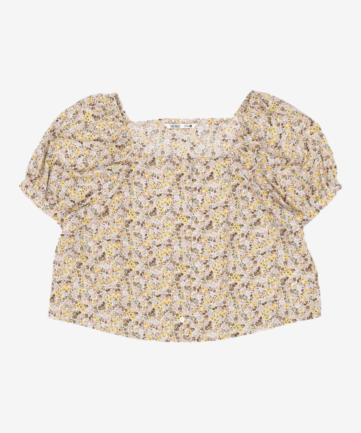 미쏘(MIXXO) 플라워 스퀘어넥 블라우스 MIWBWB815G L