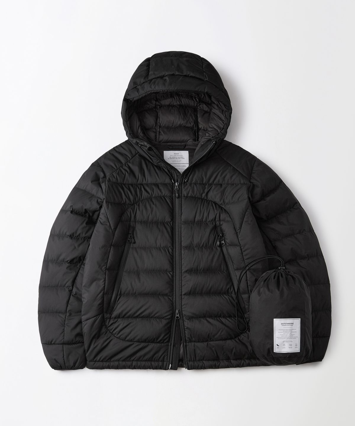 아웃스탠딩(OUTSTANDING) PCU FEATHERED DOWN JACKET_BLACK