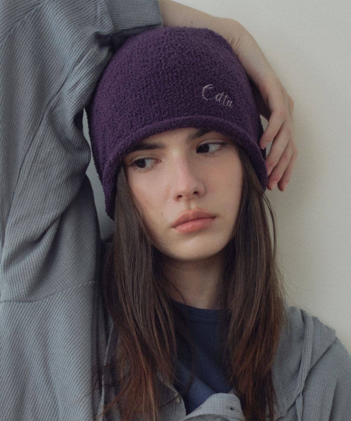 씨타(CITTA) Fluffy Rolling Beanie_CTA958(Purple)
