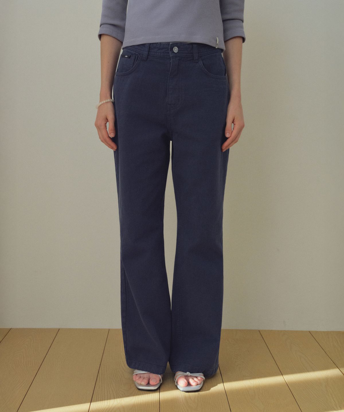 씨타(CITTA) Daily Garment-Dyed Loose Bootcut Pants_CTD432(Navy)