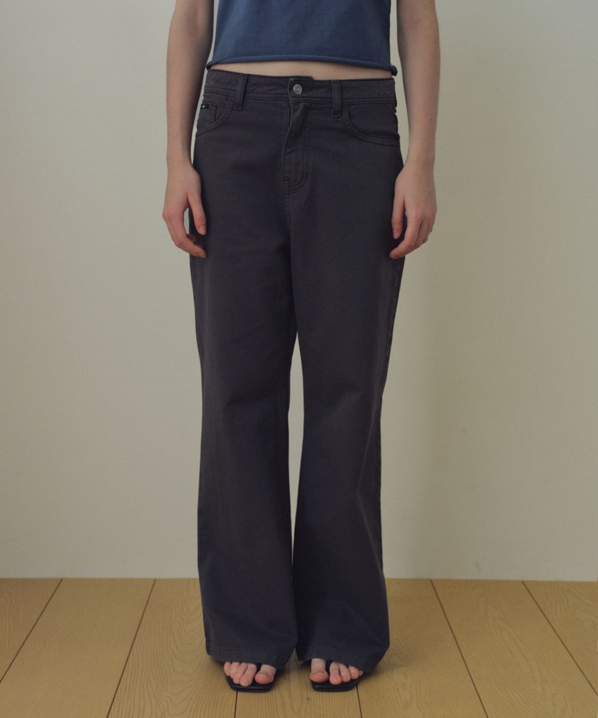 씨타(CITTA) Daily Garment-Dyed Loose Bootcut Pants_CTD432(Charcoal)