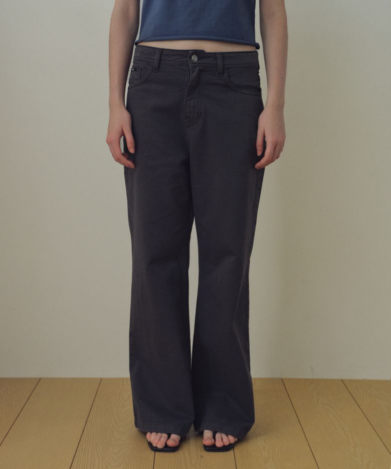Daily Garment-Dyed Loose Bootcut Pants_CTD432(Charcoal)