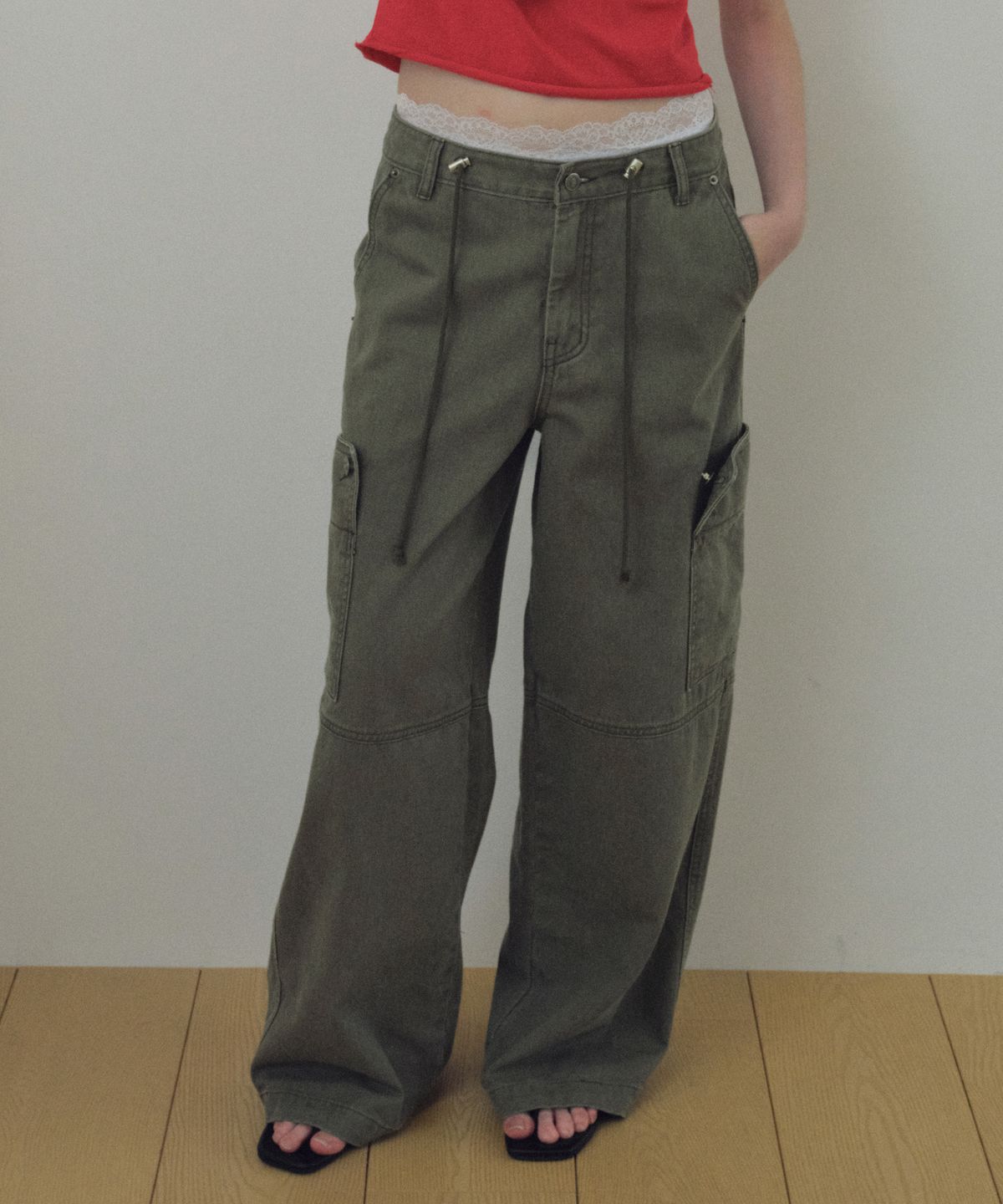 씨타(CITTA) Side Patch Pocket Cargo Pants_CTD431(Khaki)