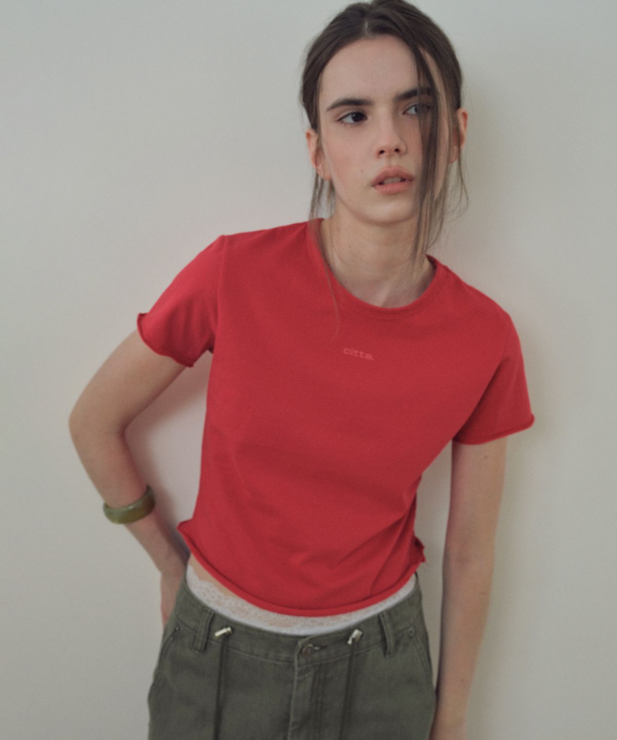 씨타(CITTA) Daily Rolling Trim Regular Tee_CTT3043(Red)