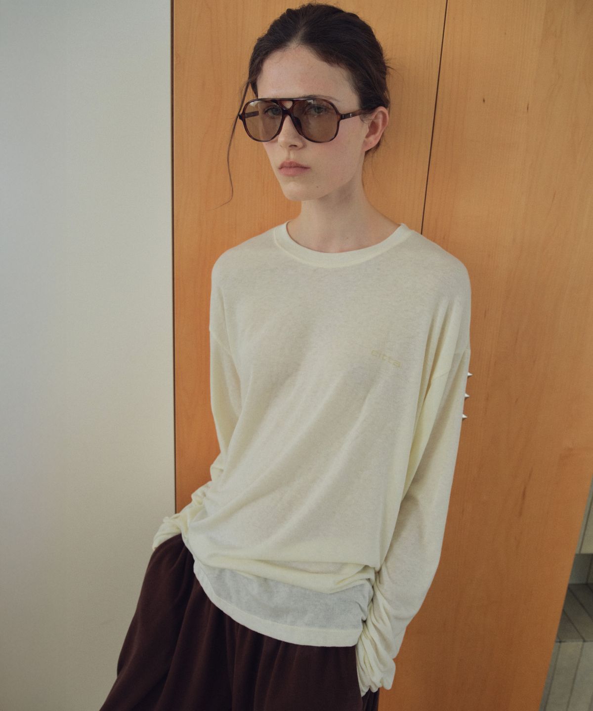 씨타(CITTA) Soft Touch Oversized Long Sleeve T-Shirt_CTT3037(Cream)