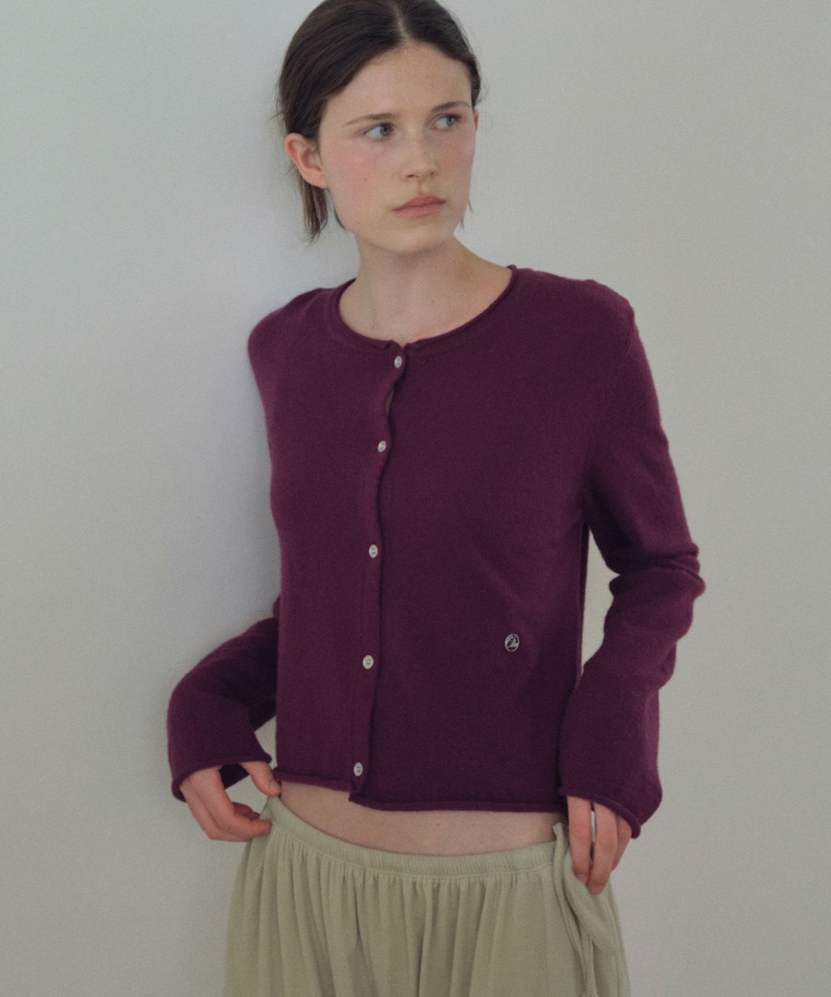 씨타(CITTA) Daily Soft Roll Wool Cardigan_CTK275(Purple)
