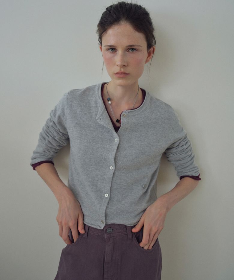 Daily Soft Roll Wool Cardigan_CTK275(Melange Grey)