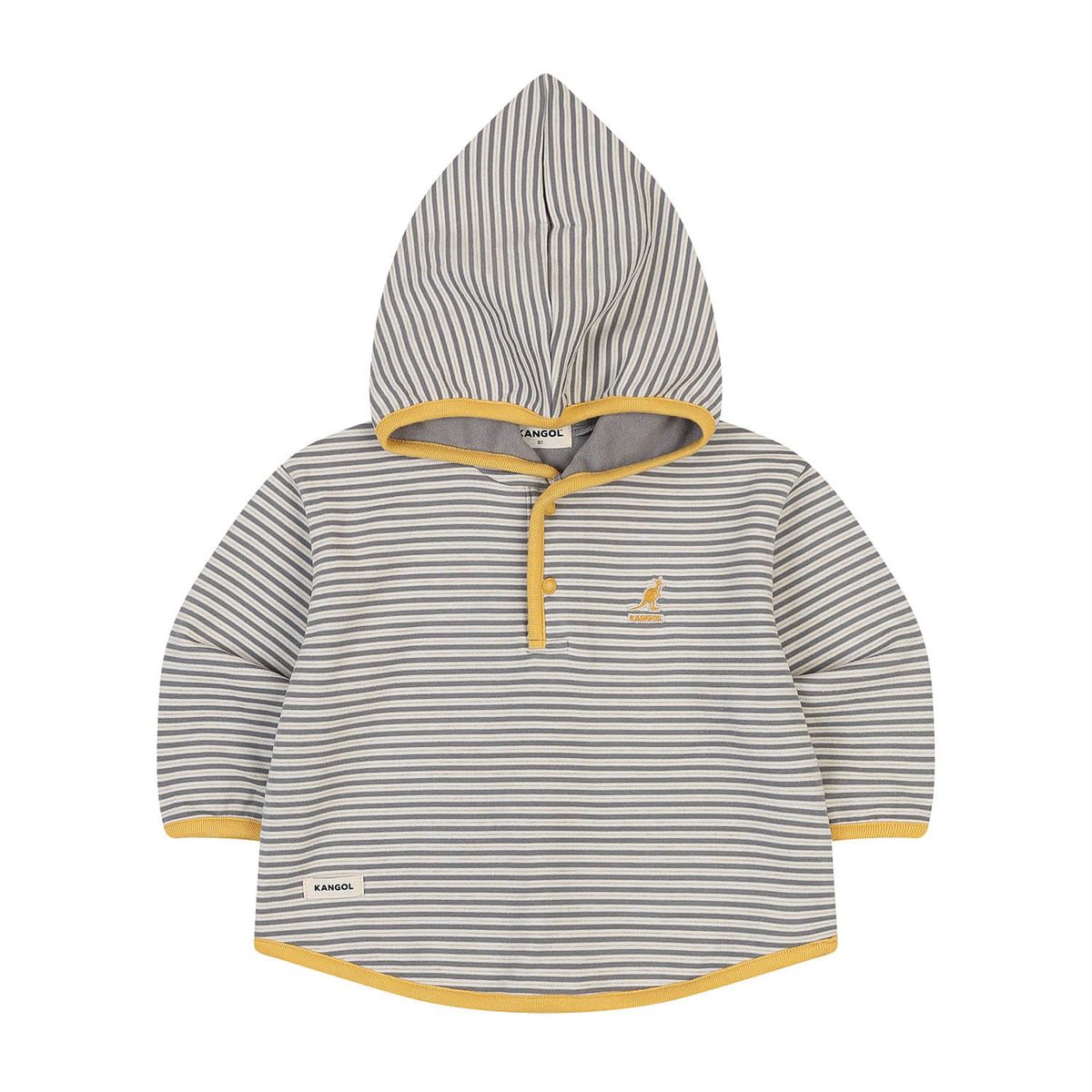 캉골키즈(KANGOL KIDS) [베이비] 스트라이프 후디드 티셔츠 SC 0D07 그레이