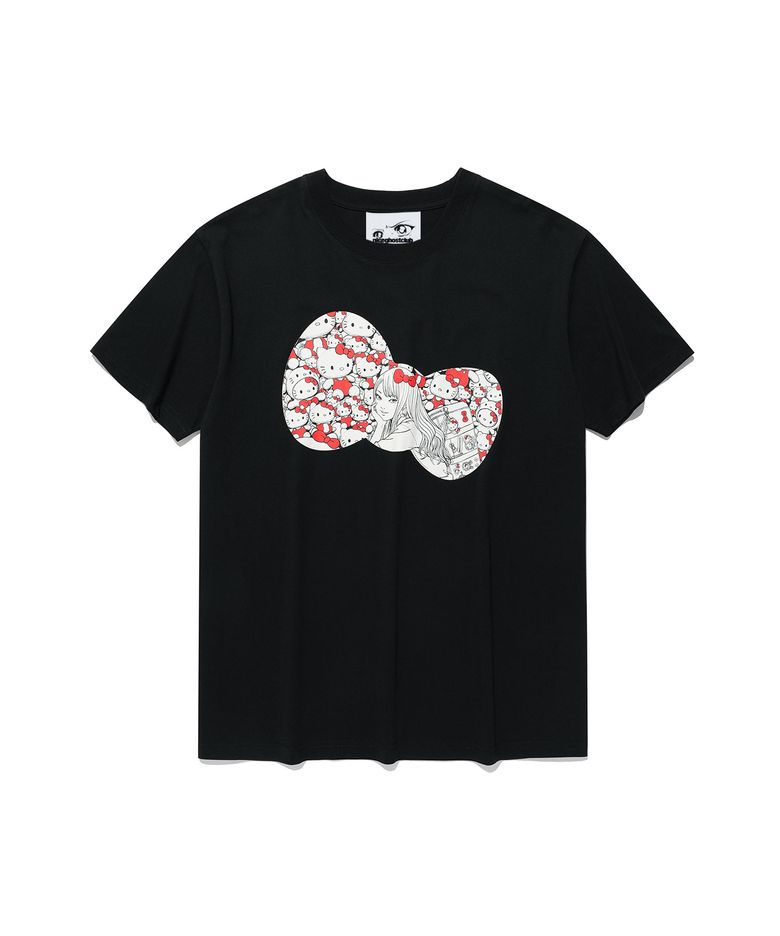 JS TOMIE HELLO KITTY RIBBON TEE_BLACK(NG2GMUT541G)