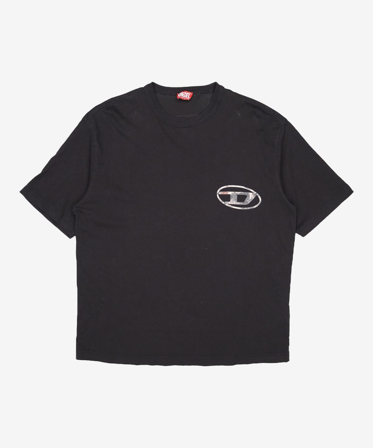 디젤(DIESEL) 남성 T 워시 반팔 티셔츠 - 블랙 / A110790CATM900 XL