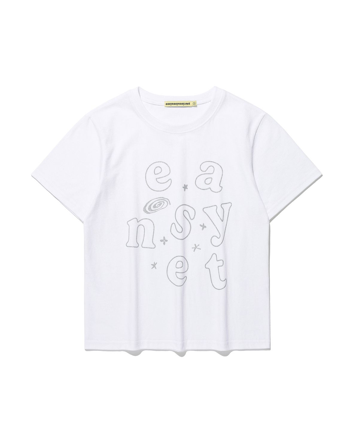 이지이지이지(EASYEASYEASY) Here and There Logo Tee White(silver)
