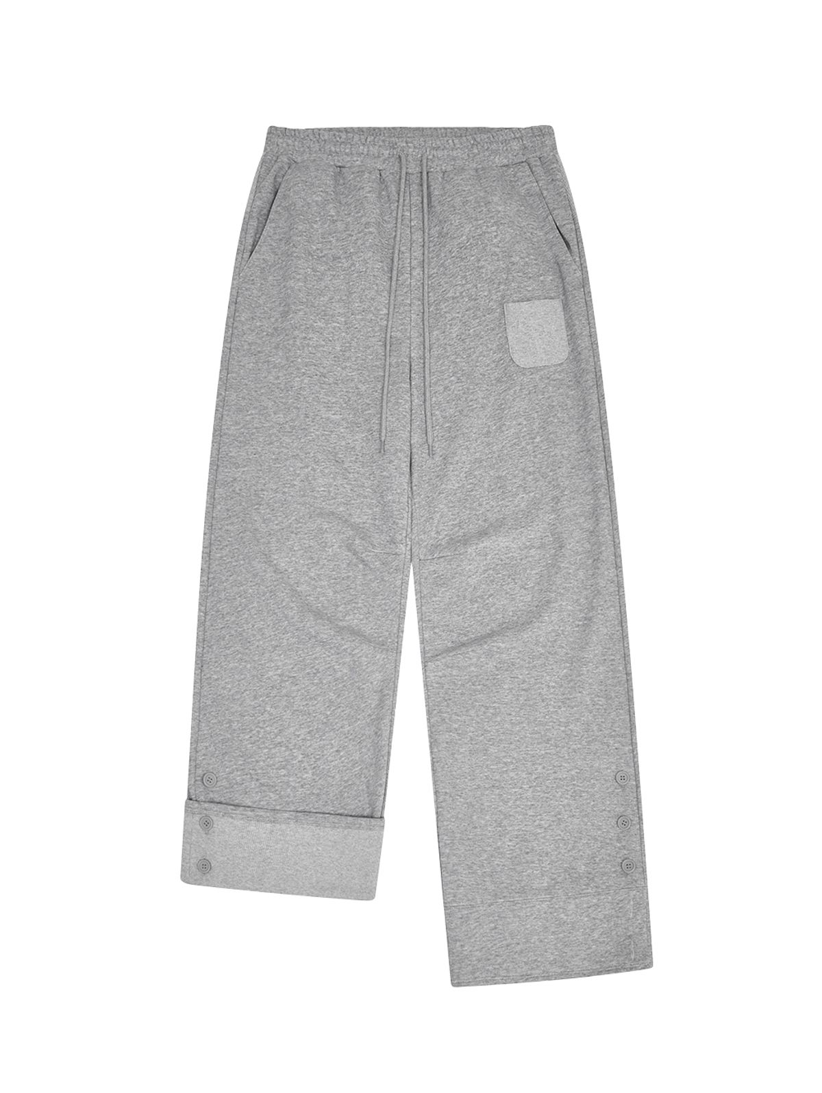 뚜오미오(TUOMIO) ROLL-UP BUTTON SWEATPANTS [HEATHER GREY]
