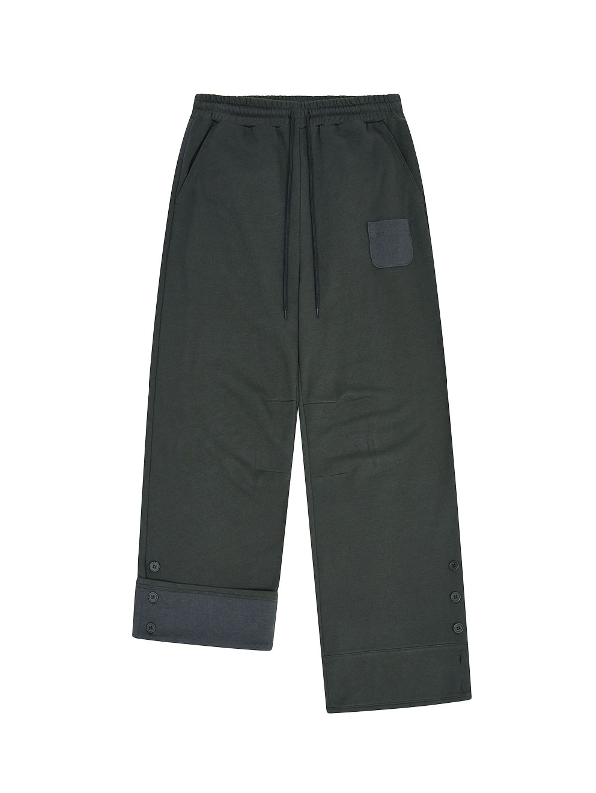 뚜오미오(TUOMIO) ROLL-UP BUTTON SWEATPANTS [CHARCOAL]